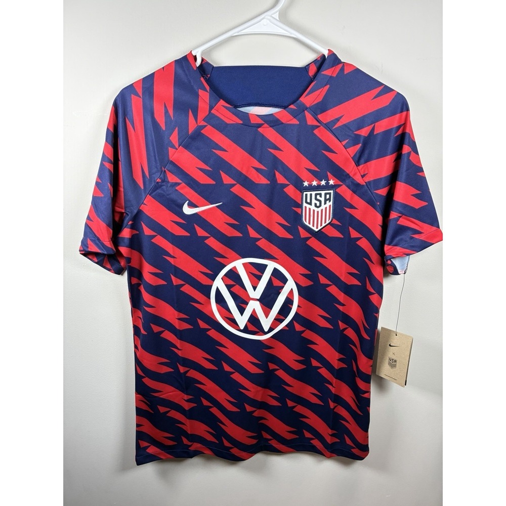 Nike USA Men's Red and Navy Soccer Jersey